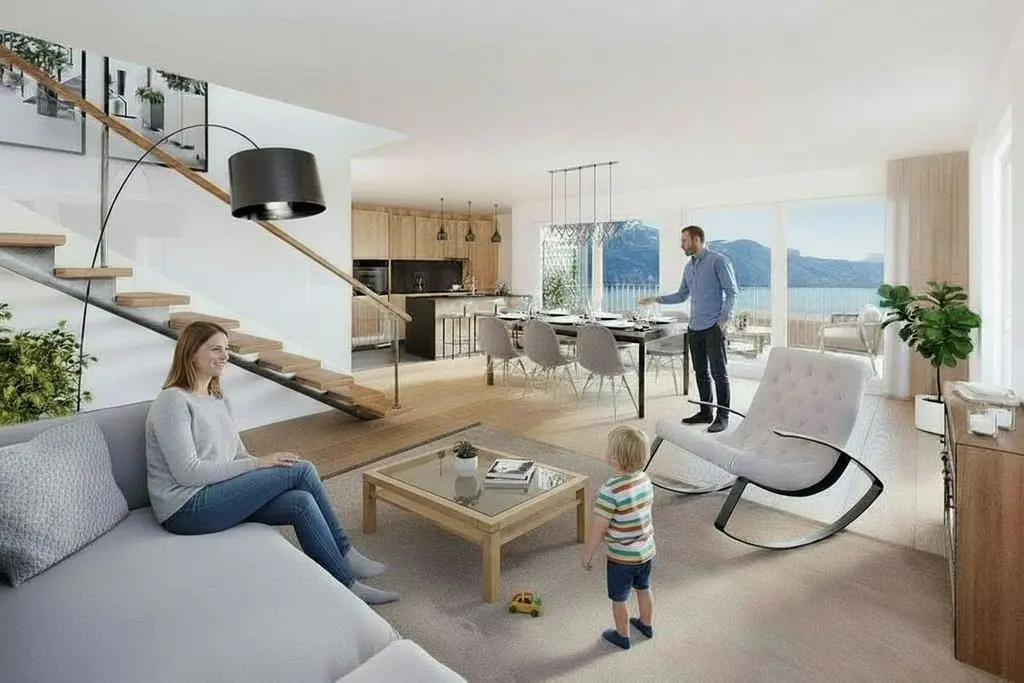 Prestigieux duplex en attique neuf de 5.5 pièces avec panorama imprenable sur le lac Léman