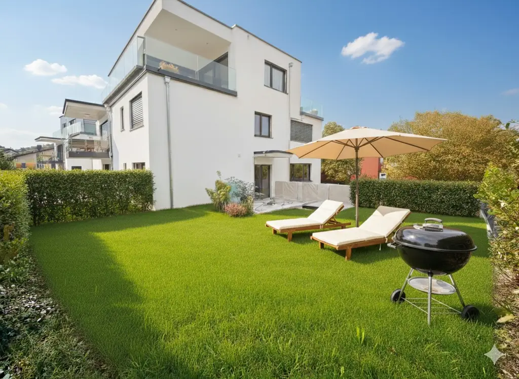 NEUBAU AN TOP LAGE (WHG-B) MIT GROSSZÜGIGER SITZPLATZ 88M2 UND MIT EIGNE WASCHKÜCHE UND KELLER (23 m2)