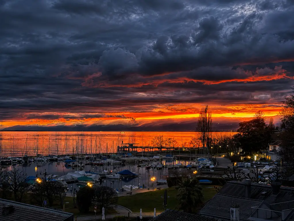 Sublime Attique vue sur le port de Pully