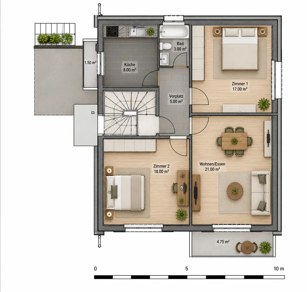 Gemütliche 3-Zimmer Wohnung zur Miete in Pratteln