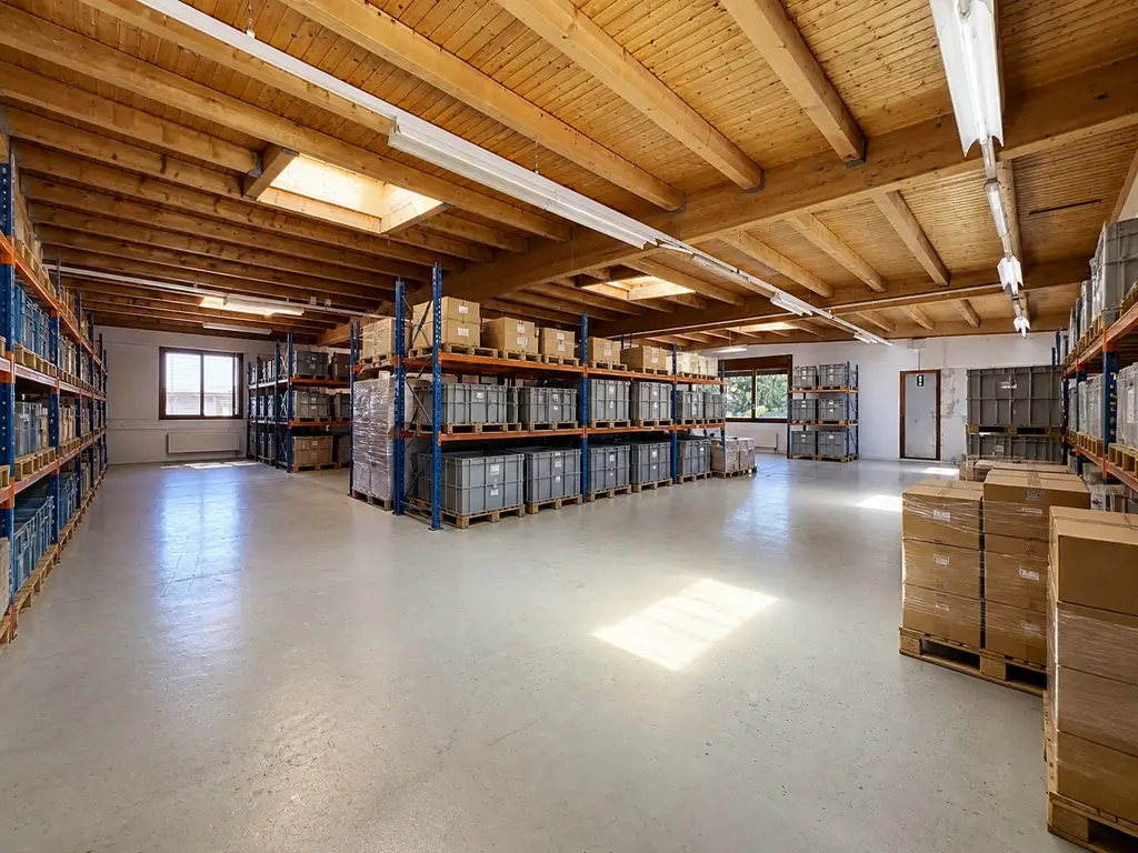 Surface commerciale de 207 m² d&rsquo;un seul tenant, 2ème étage sans une seule marche, 3 places de parc extérieures comprises, libre de suite