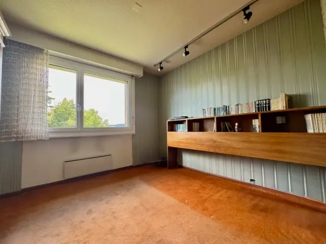 Appartement  lumineux de 6 pièces avec cheminée, loggia, balcon et vue sur la ville et la campagne 
