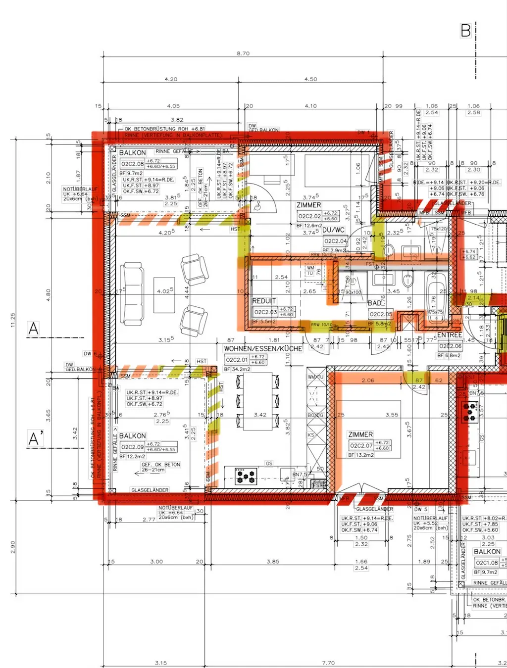 Möblierte exklusive 3.5-Zimmer-Wohnung  mit zwei Balkonen im Zentrum Thalwil