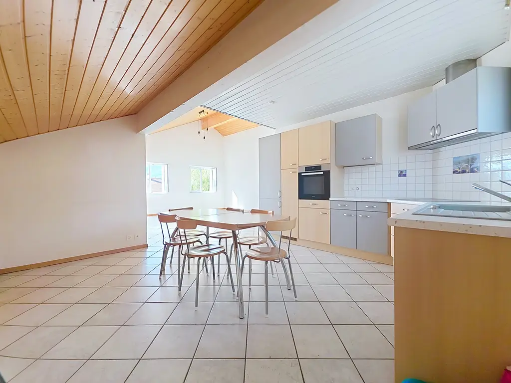 Appartement 3.5 pièces, 96 m² avec de grande hauteur sous plafond, belle terrasse au calme