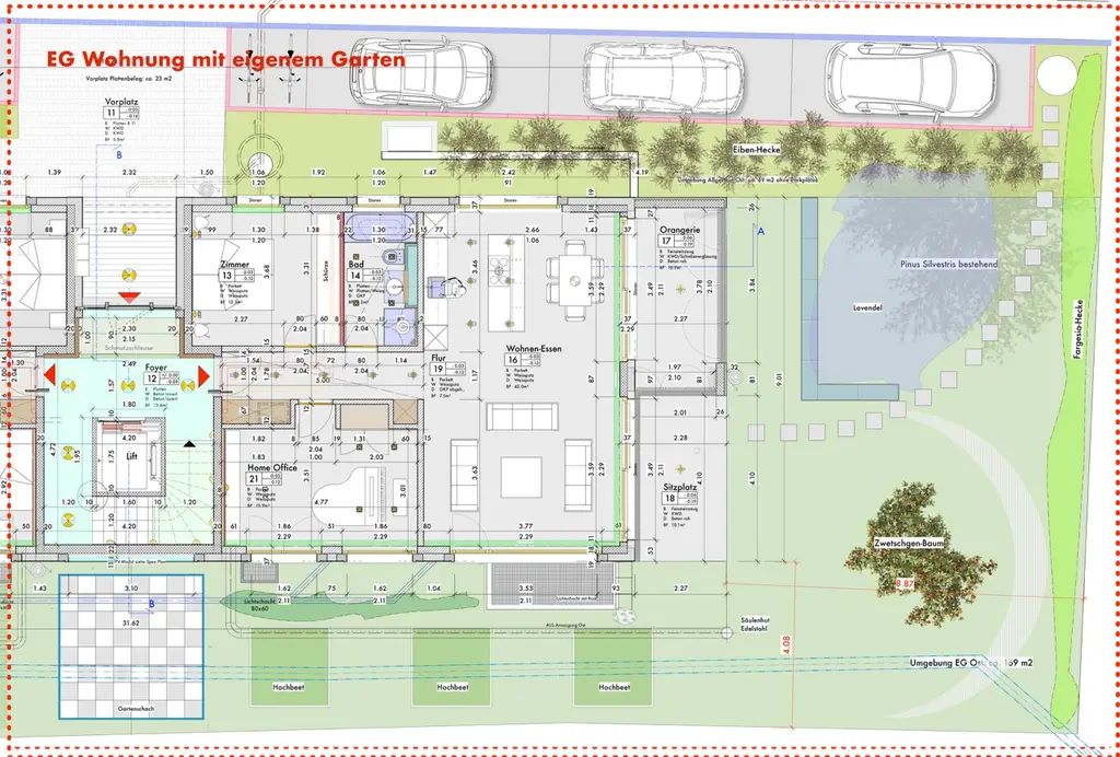 GROSSER GARTEN – HOCHWERTIGE QUALITÄT – OPTIONAL MIT EINLIEGERSTUDIO!