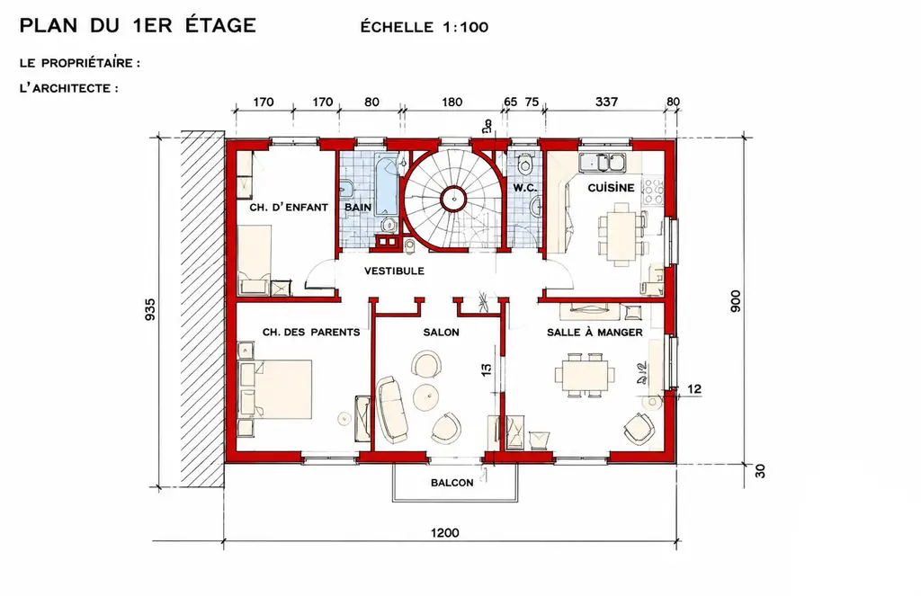 Immeuble de 2 appartements, un local commercial – 2 chambres- 2 places de parc et un garage/ Terrasse au centre du village