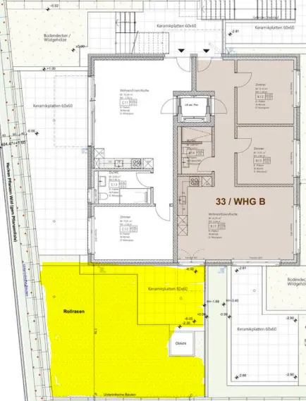 NEUBAU AN TOP LAGE (WHG-B) MIT GROSSZÜGIGER SITZPLATZ 88M2 UND MIT EIGNE WASCHKÜCHE UND KELLER (23 m2)