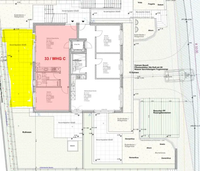 NEUBAU AN TOP LAGE (WHG-C) MIT GROSSZÜIGIGER SITZTPLATZ 40 m2 &amp; EIGNE WASCHKÜCHE UND KELLER (17,4 m2)