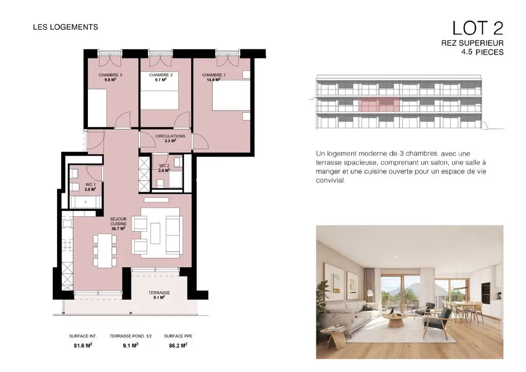 Rare à Chailly – Superbe duplex neuf avec terrasses