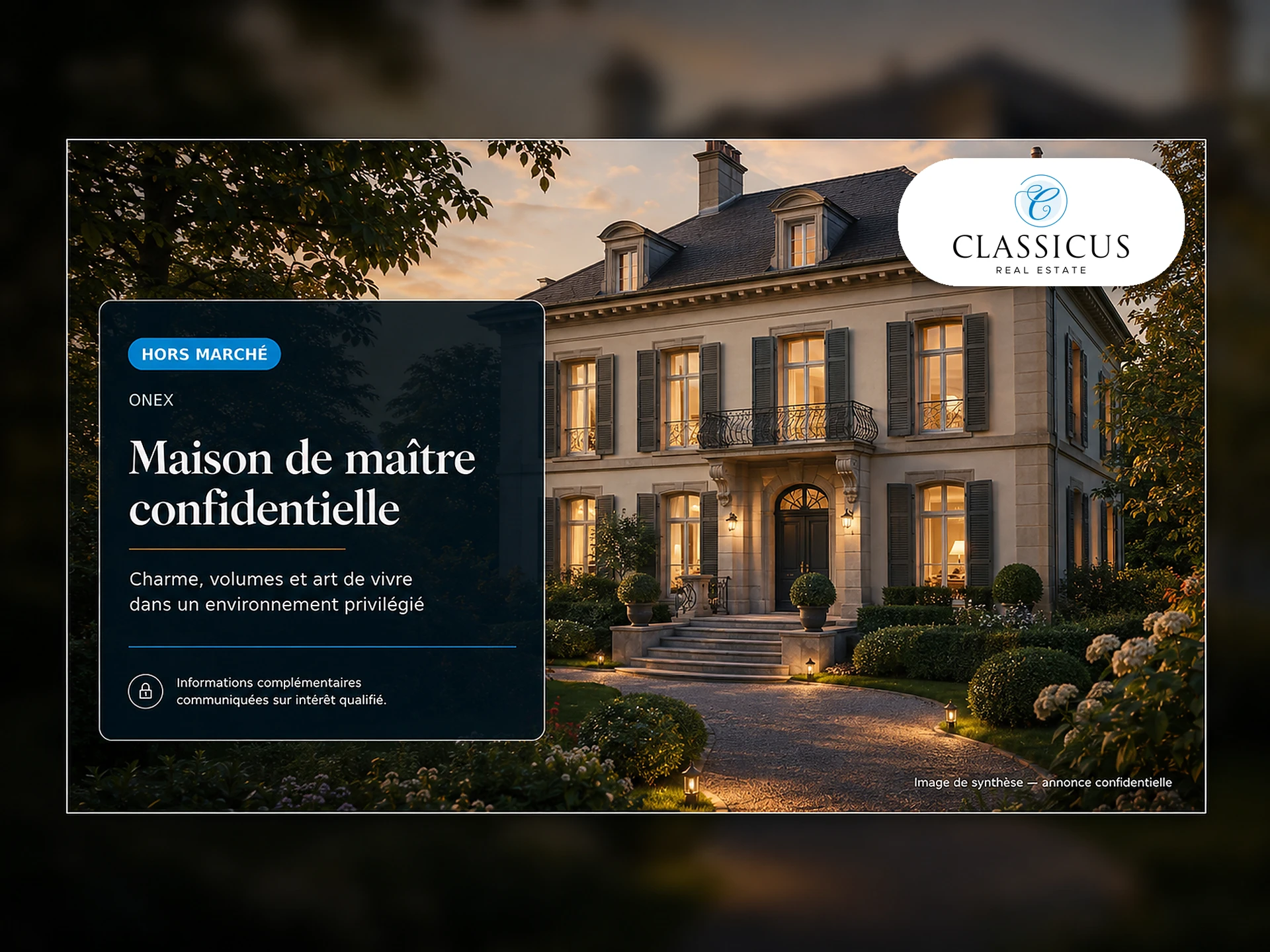 Propriété de maître confidentielle dans un écrin privé