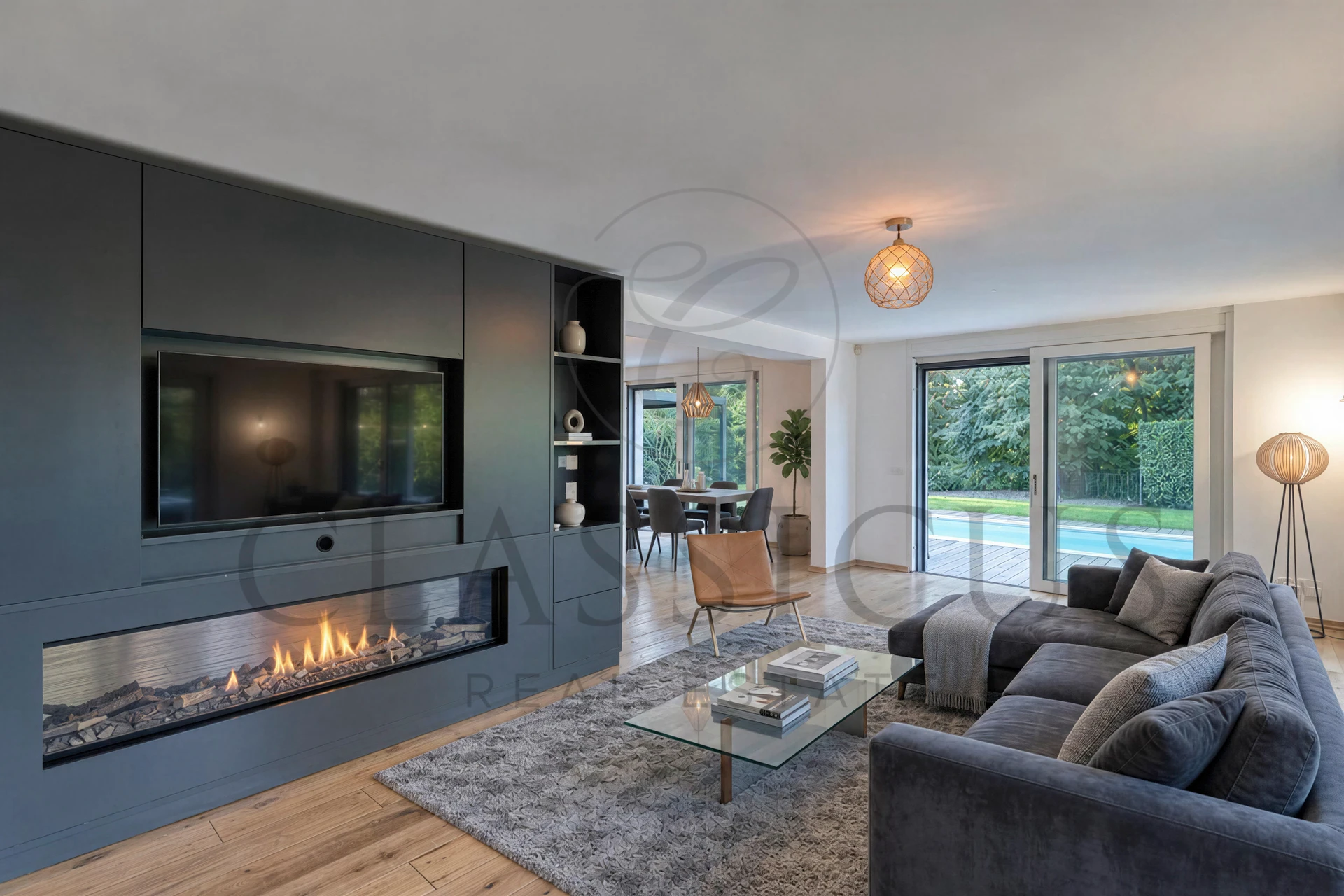 Maison contemporaine avec piscine et rooftop jacuzzi vue lac